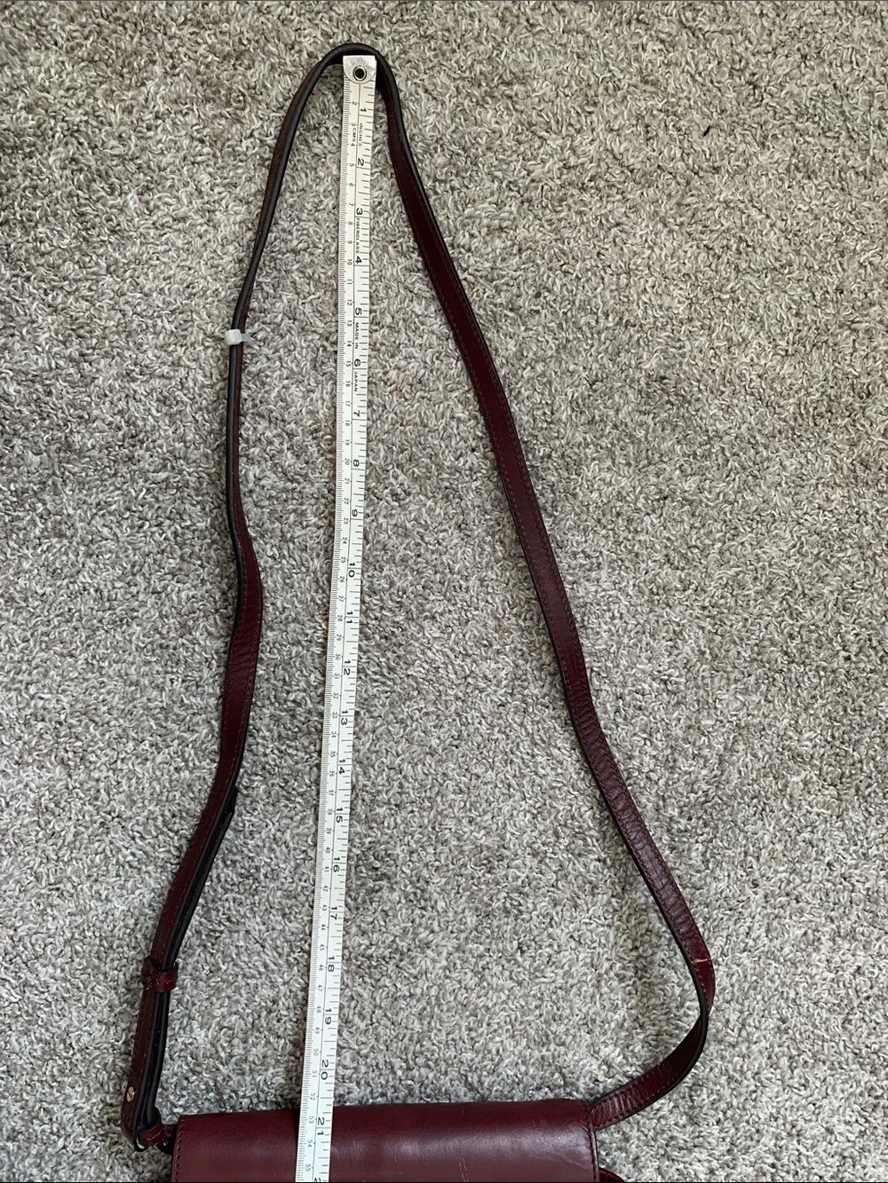 Y2K Banana Republic Burgundy Leather Crossbody Bag with Gold Ring Detail